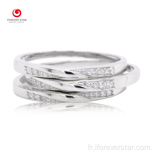 Bague en argent sterling à la mode 925 pour femme